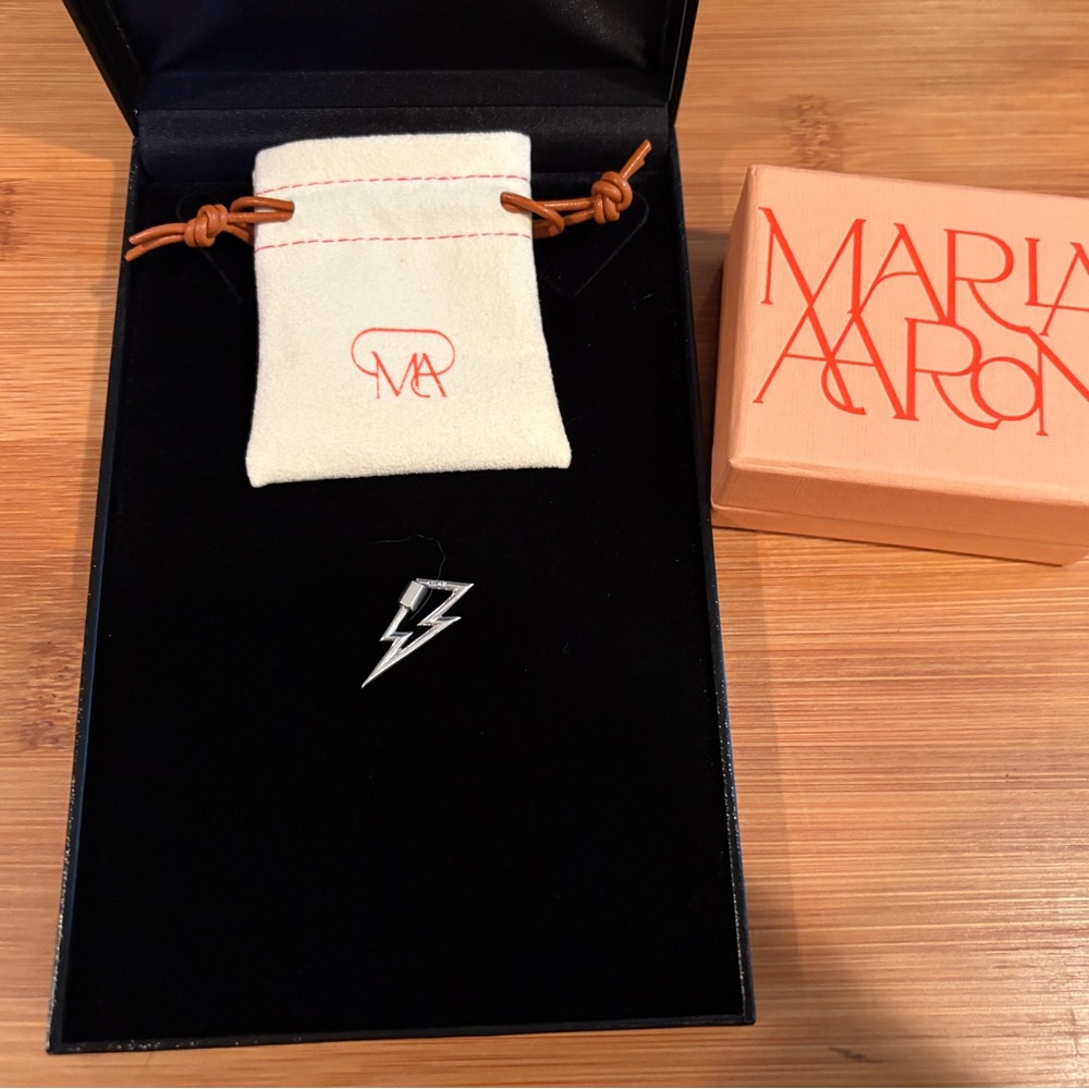 Marla Aaron Silver Lightning Bolt Lock